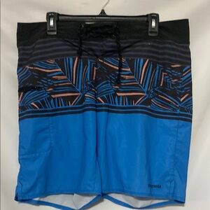 Patagonia MENS SIZE 34 ( READ BELOW ALTERED) Blue Geo design Board Shorts
